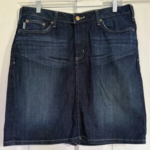 Carhartt Classic Denim Jean Skirt Dark Wash Western Cowgirl 12